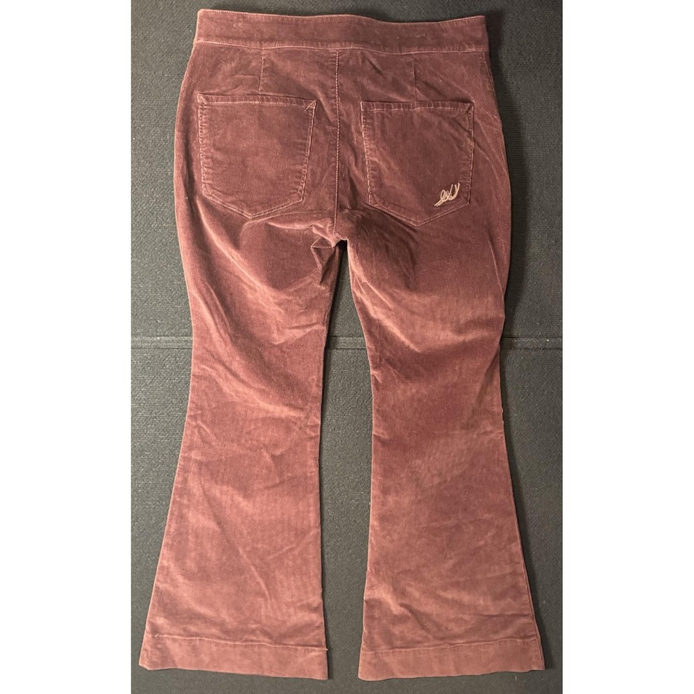 Express Bell Flare Pants Womens 12S Burgundy Corduroy High Rise EXWD-7819 NWT - Picture 6 of 14